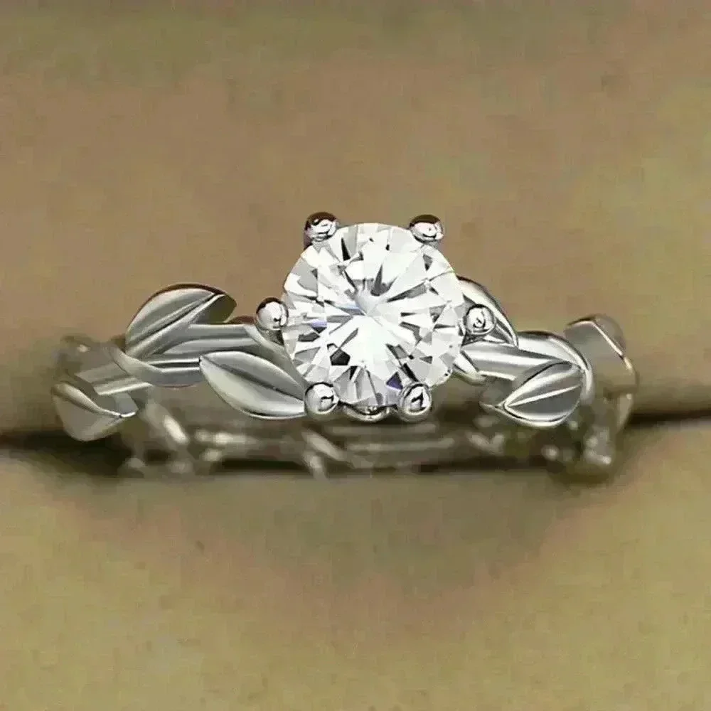 🍁 Lovely 925 Silver Plated Fashion Bijoux Leaf Ring For Woman, GPMB1506